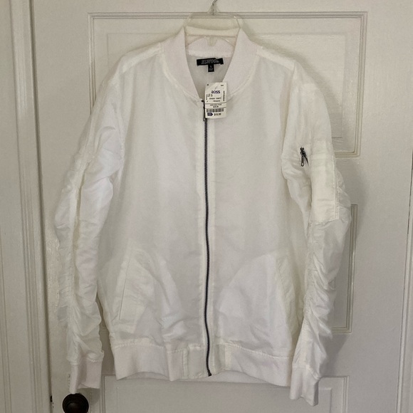 NWT Men's Lightweight Bomber Style Jacket with Sleeve Detail size S small - Picture 1 of 5